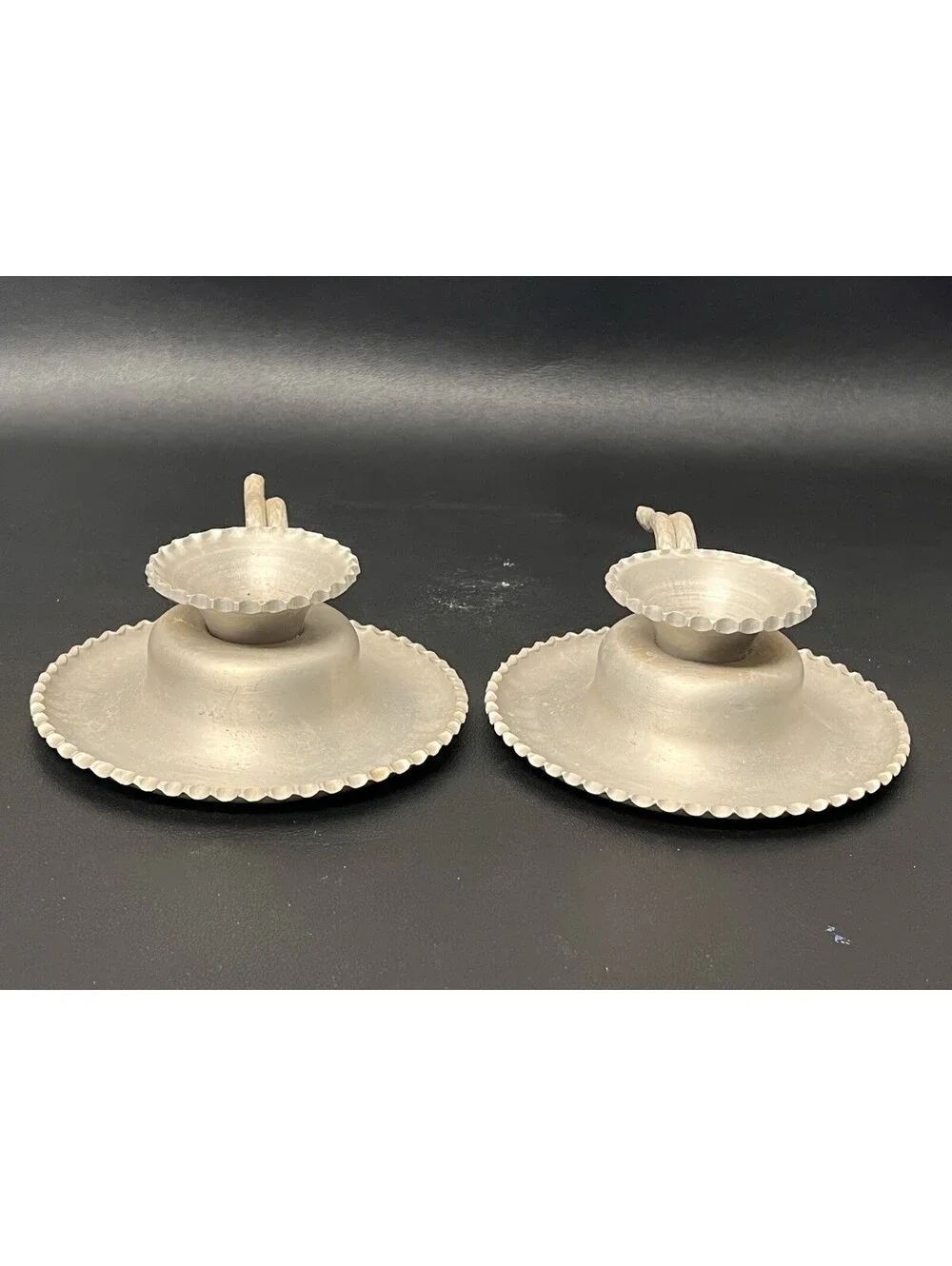 Vtg Pair Of Wrought Farberware Aluminum Candlesticks, Brooklyn, New York EUC